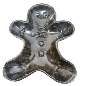 MARIPOSA Gingerbread Man Candy Dish Christmas Decor Holiday Metalware